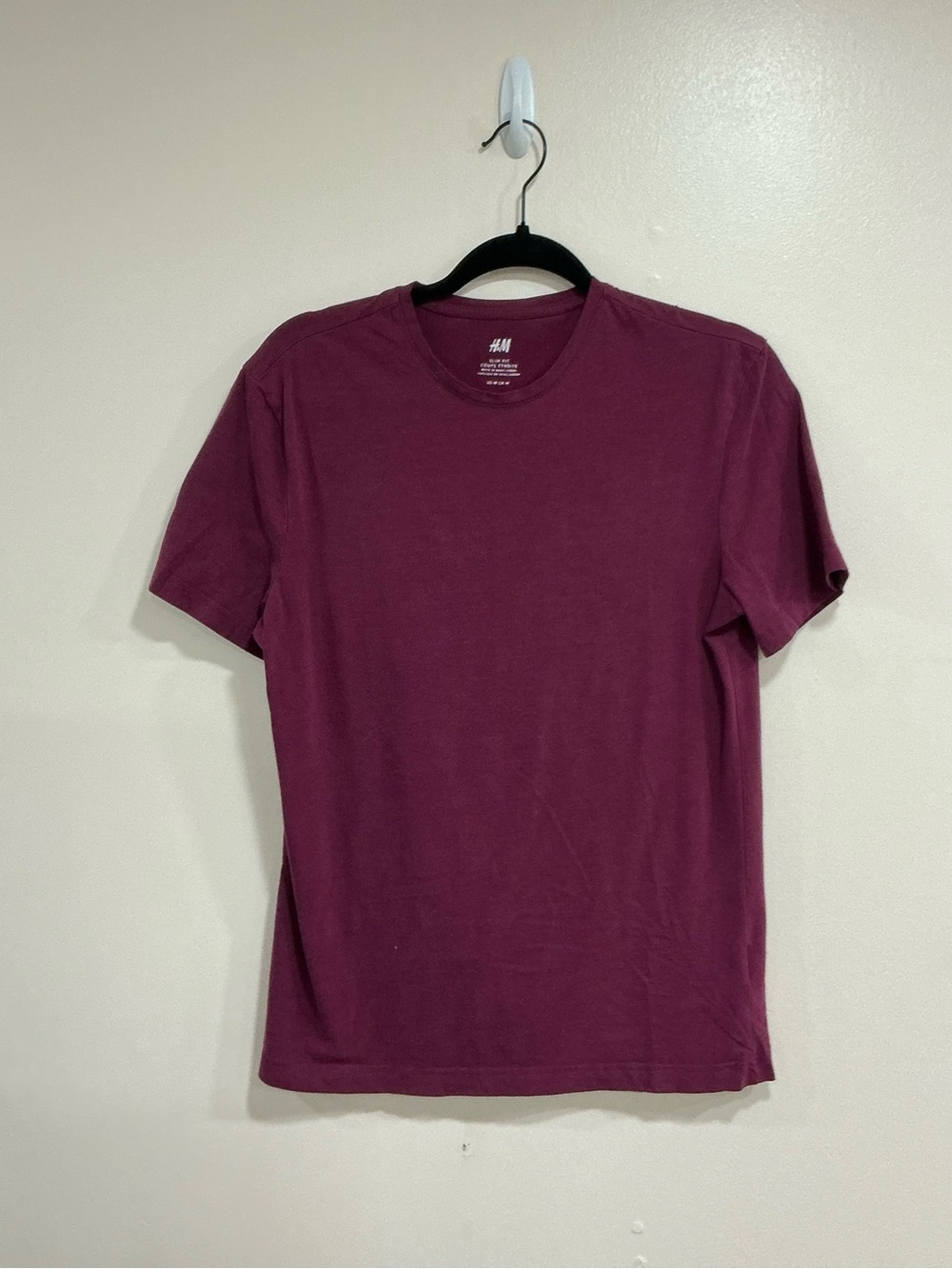 H&M Men's Small Short-Sleeve Crew Tee in Wine